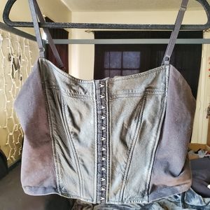 Leather tank top/ crop top